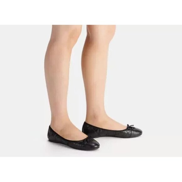 Coach Allyson Quilted Ballet Flat Women's Black Leather Slip on CK424 - Picture 5 of 5